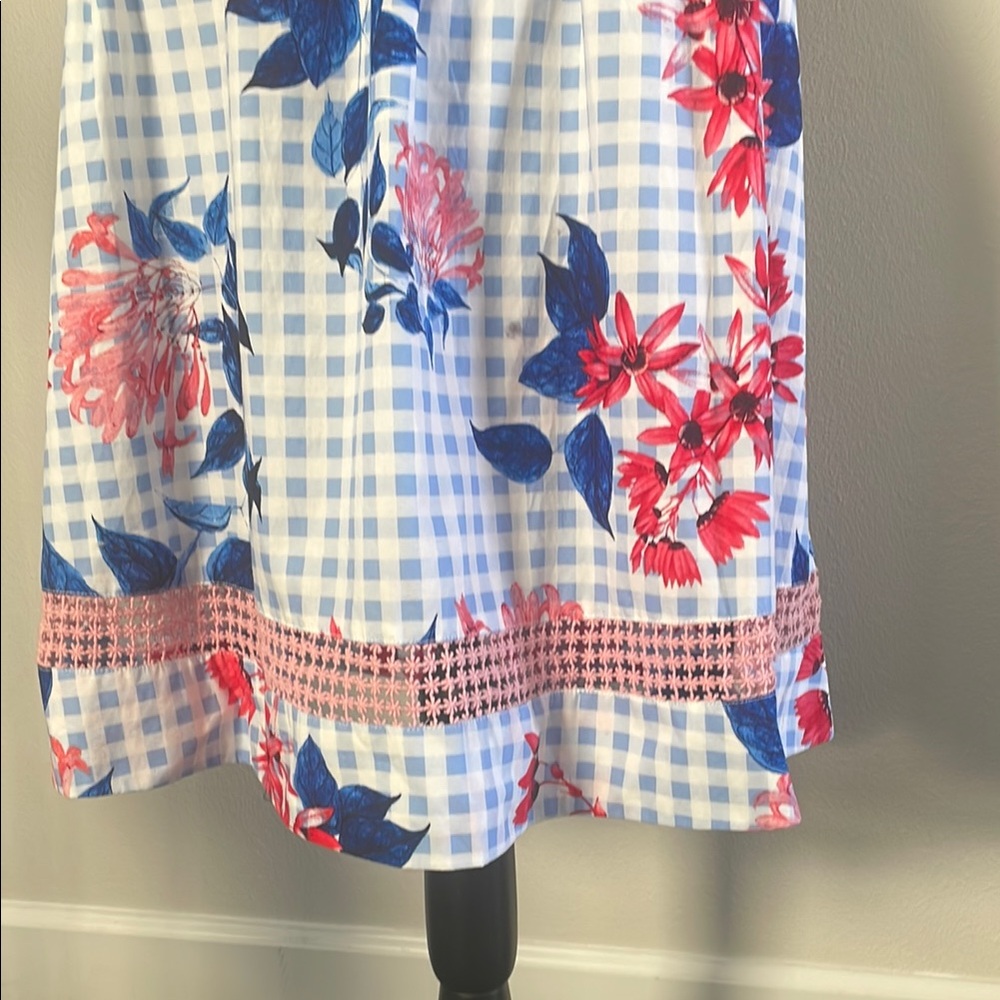 Draper James A-Line Knee-Length Red and Blue Skirt Size 6 - Picture 4 of 10